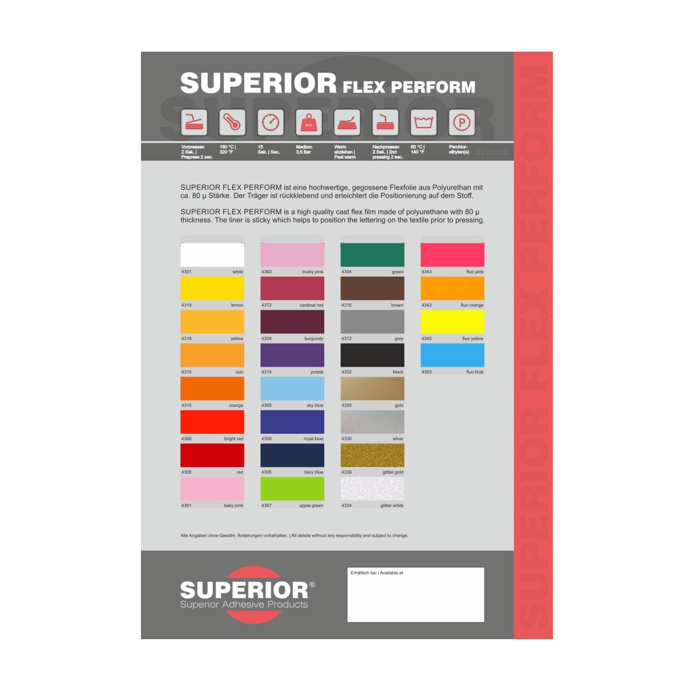 Farbkarte SUPERIOR® Flex Perform