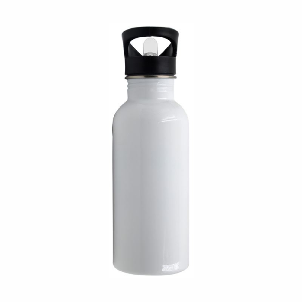 Subli-Print® Alu-Trinkflasche mit Halm Ø 73 mm white